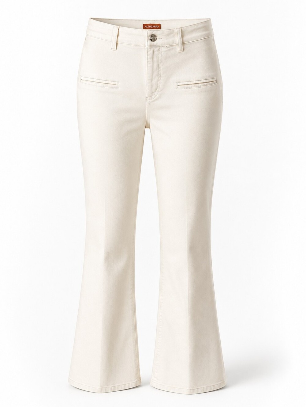 Altuzarra Serge Flared Denim Pants White NWT Sz 36 US 4 High Rise Trouser Jeans